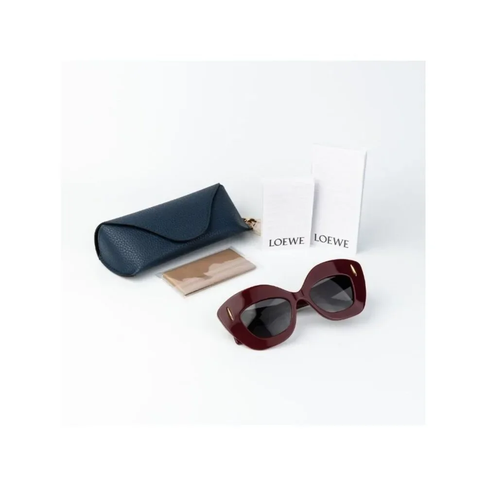 Loewe Women Sunglasses Red Mirror Cat Eye LW40127I ANAGRAM 66A NEW AUTHENTIC
